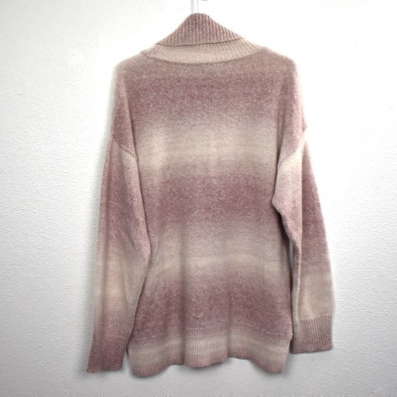 CHAPS Knit Cowl Neck Pullover Sweater Size XL Color Pink/Cream Ombre Gently Used - Picture 3 of 5